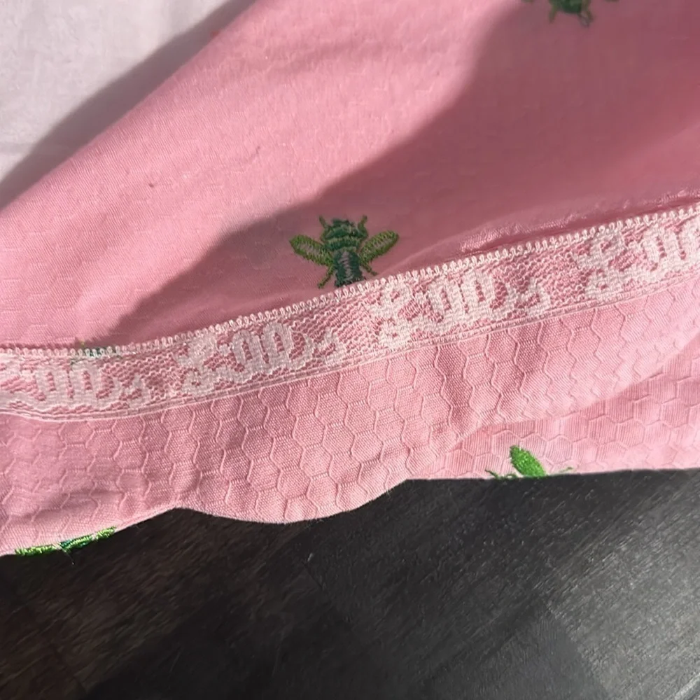 Lily Pulitzer Vintage Embroidered Honey Bee Pencil Skirt Scalloped Hem Size 6